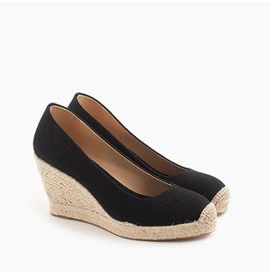 J. Crew Black Espadrille Wedges 6.5 - NIB